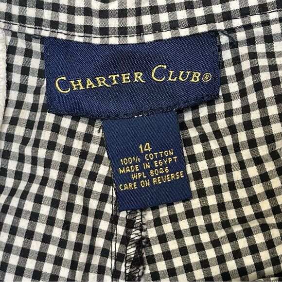 Vintage Charter Club High Waist Black and White Checkered Gingham Shorts Sz 14 - Picture 6 of 6